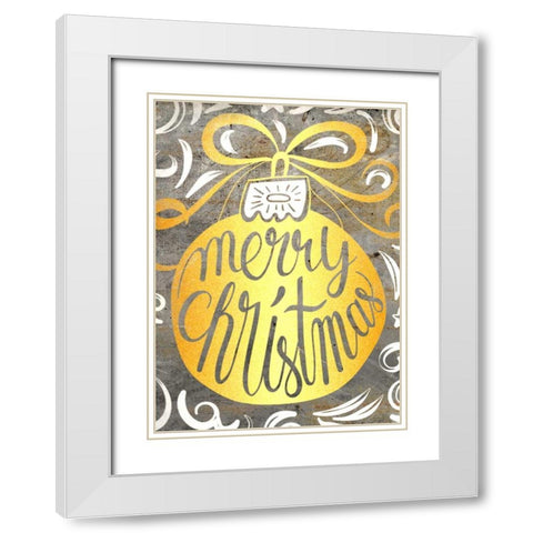 Golden Christmas White Modern Wood Framed Art Print with Double Matting by Allen, Kimberly