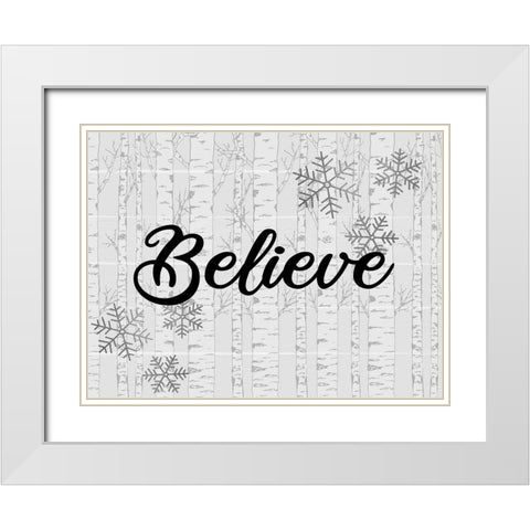 Believe Aspens 1 White Modern Wood Framed Art Print with Double Matting by Allen, Kimberly