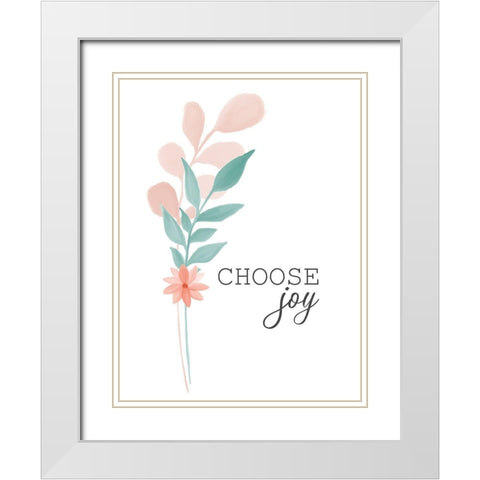 Choose Joy White Modern Wood Framed Art Print with Double Matting by Allen, Kimberly