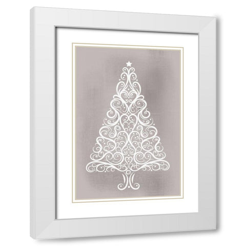 Frosted Christmas Silver White Modern Wood Framed Art Print with Double Matting by Allen, Kimberly