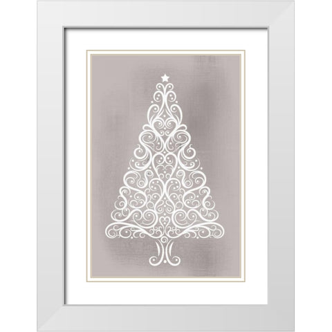Frosted Christmas Silver White Modern Wood Framed Art Print with Double Matting by Allen, Kimberly