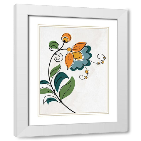 Bold Floral 1 White Modern Wood Framed Art Print with Double Matting by Allen, Kimberly