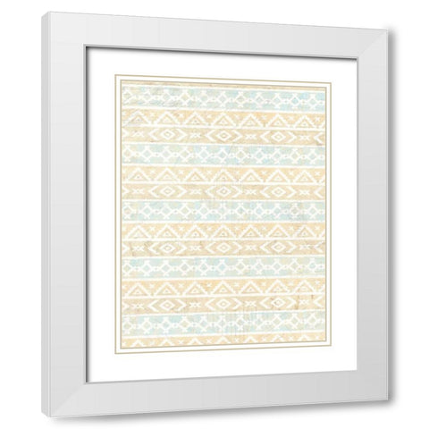 Golden Day Pattern White Modern Wood Framed Art Print with Double Matting by Allen, Kimberly