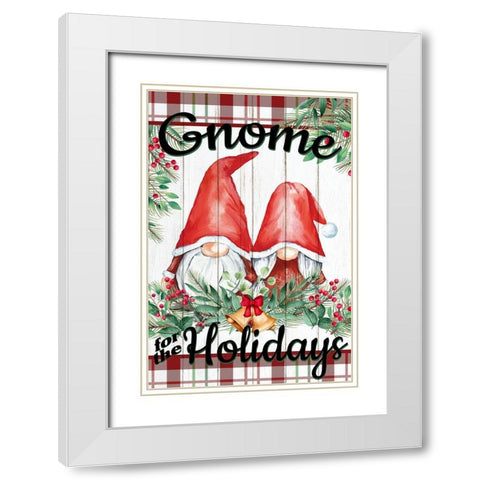 Gnome for the Holidays White Modern Wood Framed Art Print with Double Matting by Allen, Kimberly