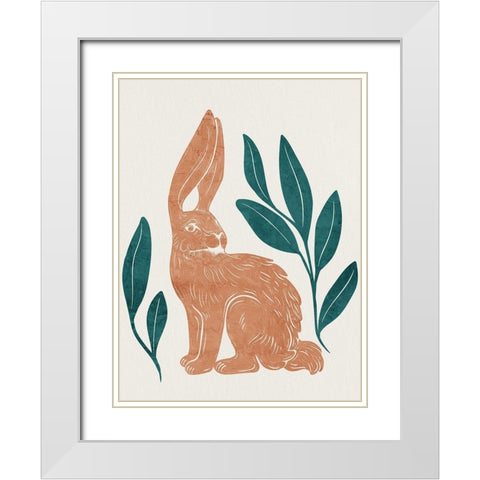 Summer Hare 1 White Modern Wood Framed Art Print with Double Matting by Allen, Kimberly