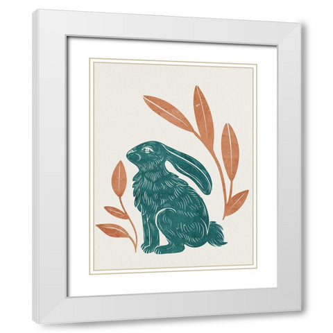 Summer Hare 2 White Modern Wood Framed Art Print with Double Matting by Allen, Kimberly