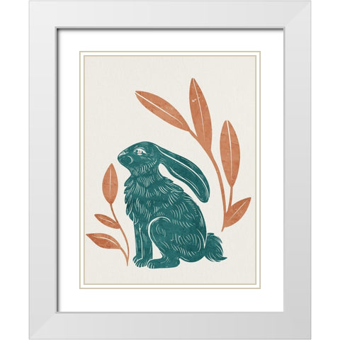 Summer Hare 2 White Modern Wood Framed Art Print with Double Matting by Allen, Kimberly