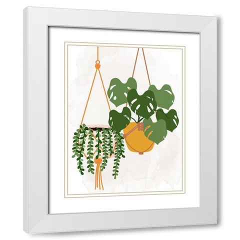 Hanging Plants White Modern Wood Framed Art Print with Double Matting by Allen, Kimberly