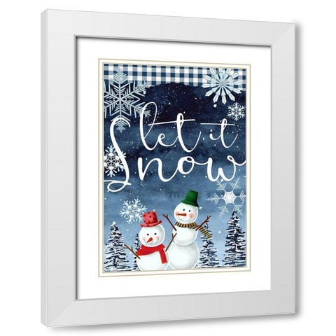 Let it Snow White Modern Wood Framed Art Print with Double Matting by Allen, Kimberly