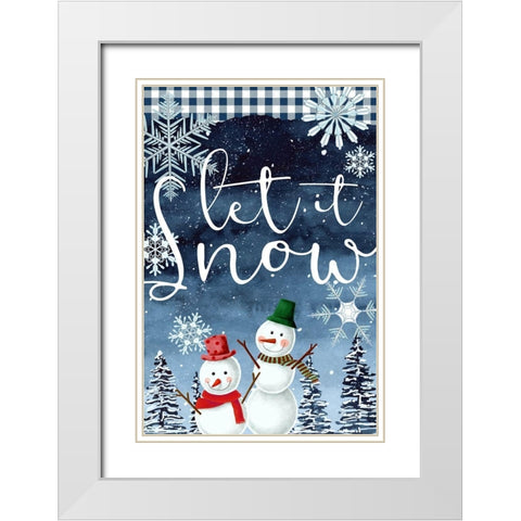 Let it Snow White Modern Wood Framed Art Print with Double Matting by Allen, Kimberly