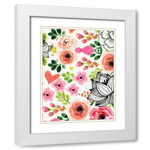 Summer Blooms White Modern Wood Framed Art Print with Double Matting by Allen, Kimberly