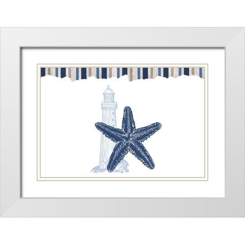 Seaside 1 White Modern Wood Framed Art Print with Double Matting by Allen, Kimberly
