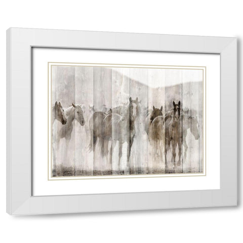 Herd White Modern Wood Framed Art Print with Double Matting by Allen, Kimberly
