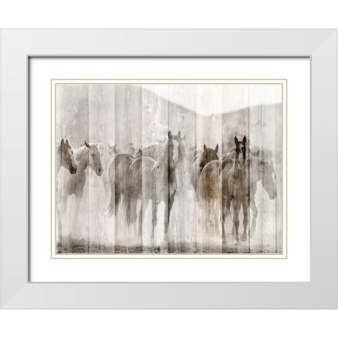 Herd White Modern Wood Framed Art Print with Double Matting by Allen, Kimberly