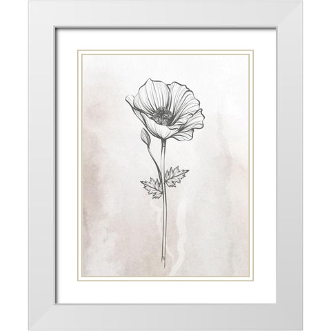 Stone Floral 1 White Modern Wood Framed Art Print with Double Matting by Allen, Kimberly