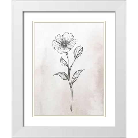 Stone Floral 2 White Modern Wood Framed Art Print with Double Matting by Allen, Kimberly