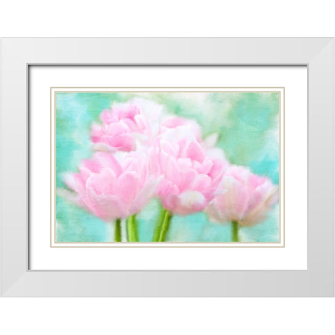 Pretty Pink White Modern Wood Framed Art Print with Double Matting by Allen, Kimberly
