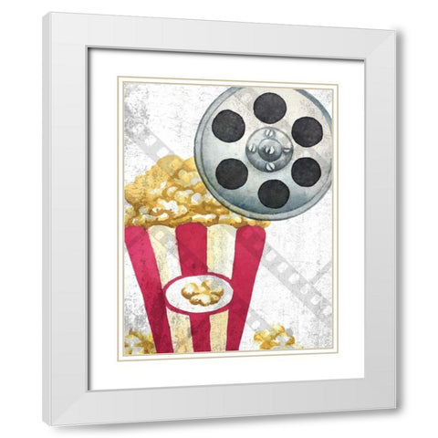 Movie Time 2 White Modern Wood Framed Art Print with Double Matting by Allen, Kimberly