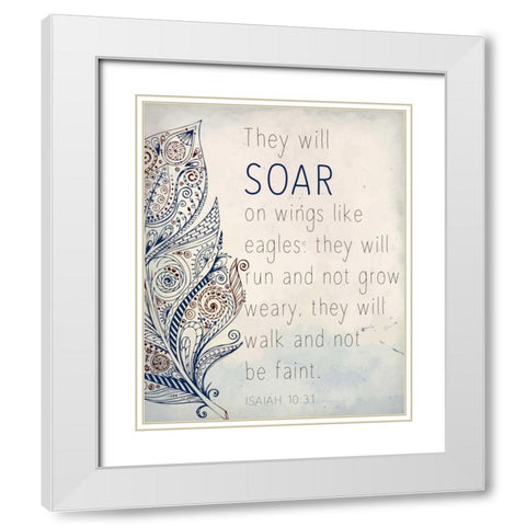 Soar On Wings White Modern Wood Framed Art Print with Double Matting by Allen, Kimberly