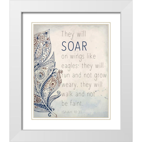 Soar On Wings White Modern Wood Framed Art Print with Double Matting by Allen, Kimberly