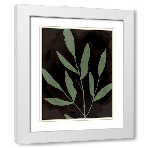 Bold Leaves 1 White Modern Wood Framed Art Print with Double Matting by Allen, Kimberly