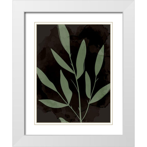 Bold Leaves 1 White Modern Wood Framed Art Print with Double Matting by Allen, Kimberly