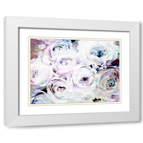 Iridescent Floral 1 White Modern Wood Framed Art Print with Double Matting by Allen, Kimberly
