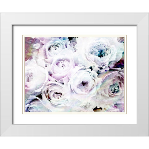 Iridescent Floral 1 White Modern Wood Framed Art Print with Double Matting by Allen, Kimberly
