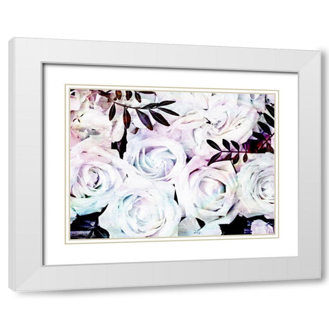 Iridescent Floral 2 White Modern Wood Framed Art Print with Double Matting by Allen, Kimberly