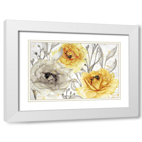 Yellow Blooming White Modern Wood Framed Art Print with Double Matting by Allen, Kimberly