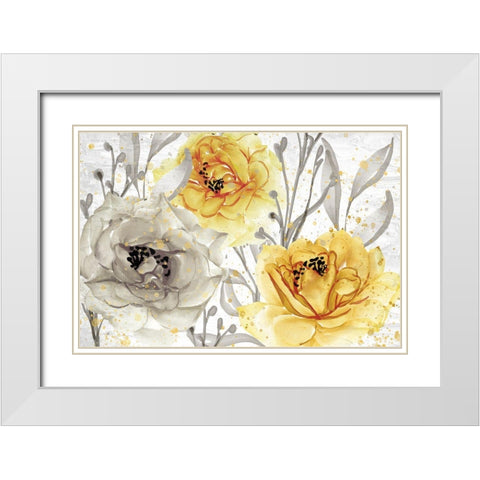 Yellow Blooming White Modern Wood Framed Art Print with Double Matting by Allen, Kimberly
