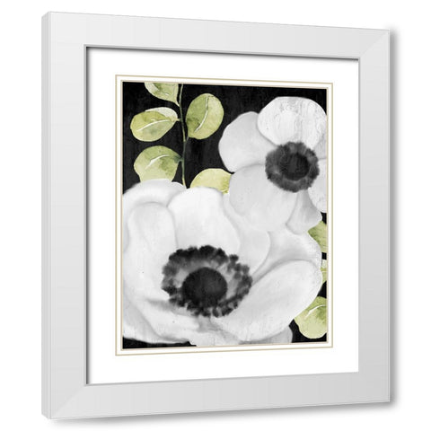Anemone On Black 1 White Modern Wood Framed Art Print with Double Matting by Allen, Kimberly