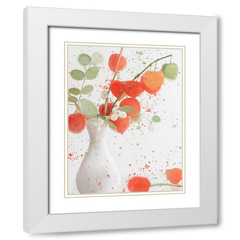 Spotted Floral White Modern Wood Framed Art Print with Double Matting by Allen, Kimberly