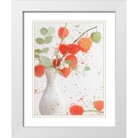 Spotted Floral White Modern Wood Framed Art Print with Double Matting by Allen, Kimberly