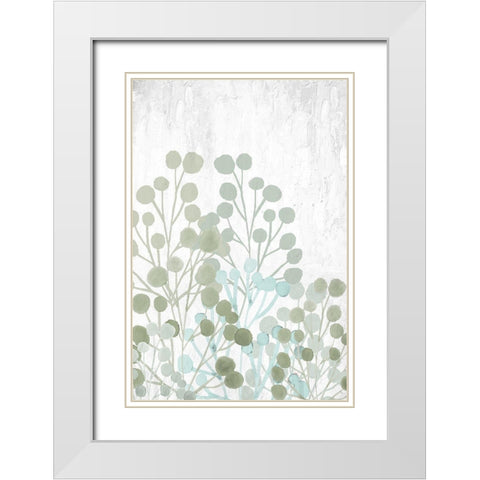Garden Greens 1 White Modern Wood Framed Art Print with Double Matting by Allen, Kimberly