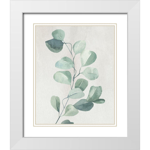 Soft Greens 1 White Modern Wood Framed Art Print with Double Matting by Allen, Kimberly