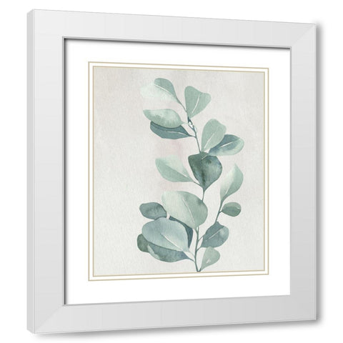 Soft Greens 3 White Modern Wood Framed Art Print with Double Matting by Allen, Kimberly