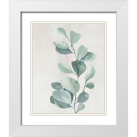 Soft Greens 3 White Modern Wood Framed Art Print with Double Matting by Allen, Kimberly