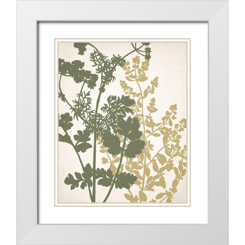 Botanical Spread 1 White Modern Wood Framed Art Print with Double Matting by Allen, Kimberly