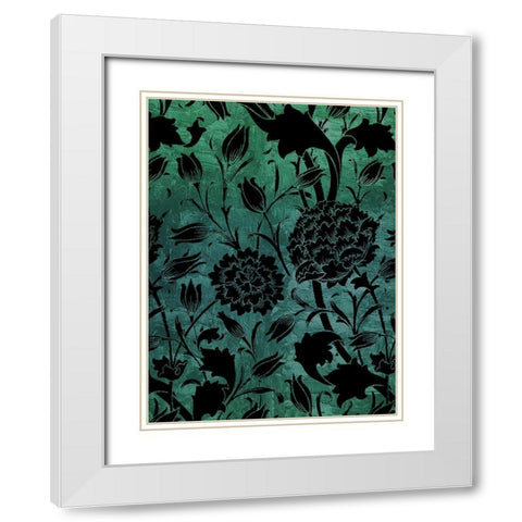 Floral Motif 2 White Modern Wood Framed Art Print with Double Matting by Allen, Kimberly
