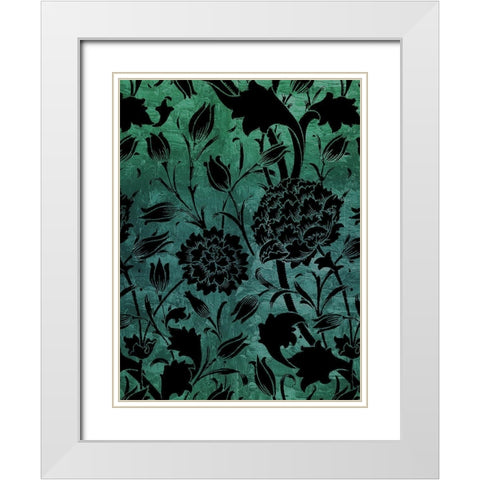 Floral Motif 2 White Modern Wood Framed Art Print with Double Matting by Allen, Kimberly
