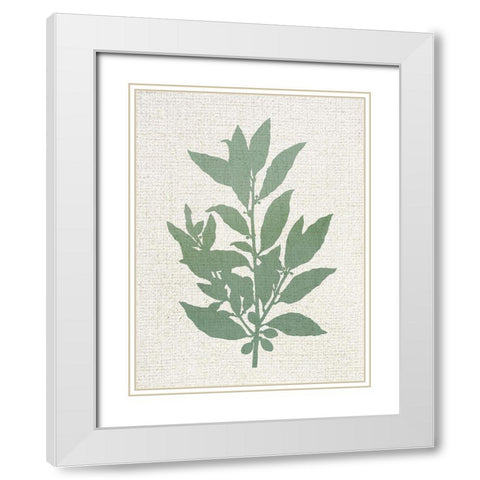 Linen Branches 1 White Modern Wood Framed Art Print with Double Matting by Allen, Kimberly