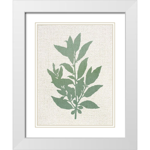 Linen Branches 1 White Modern Wood Framed Art Print with Double Matting by Allen, Kimberly