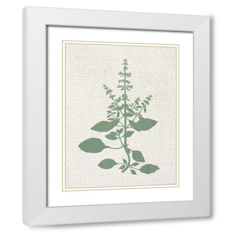 Linen Branches 3 White Modern Wood Framed Art Print with Double Matting by Allen, Kimberly
