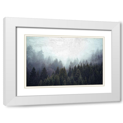 Misty Blue White Modern Wood Framed Art Print with Double Matting by Allen, Kimberly