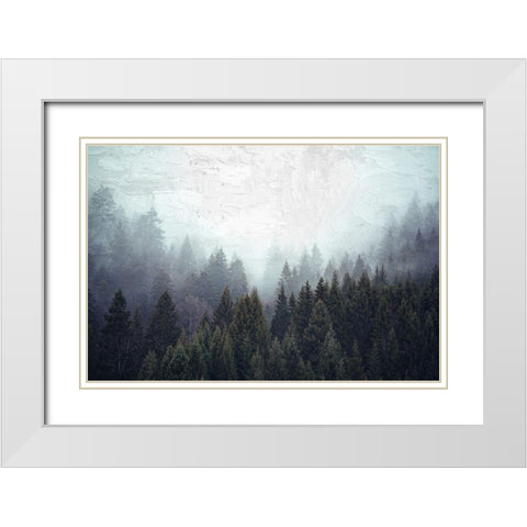 Misty Blue White Modern Wood Framed Art Print with Double Matting by Allen, Kimberly