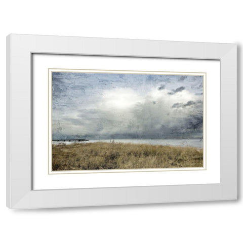Moody Beach Day White Modern Wood Framed Art Print with Double Matting by Allen, Kimberly
