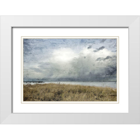 Moody Beach Day White Modern Wood Framed Art Print with Double Matting by Allen, Kimberly