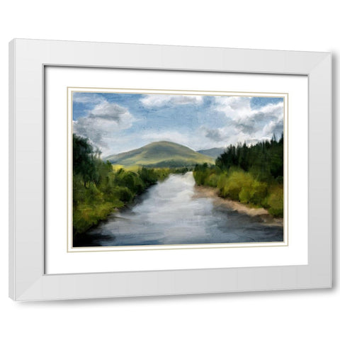 Up The River White Modern Wood Framed Art Print with Double Matting by Allen, Kimberly
