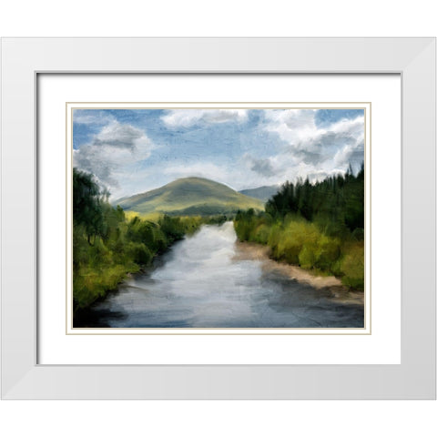 Up The River White Modern Wood Framed Art Print with Double Matting by Allen, Kimberly